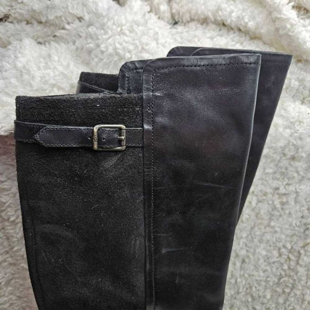 UGG Danae Tall Black Leather Buckle Riding Boots … - image 3