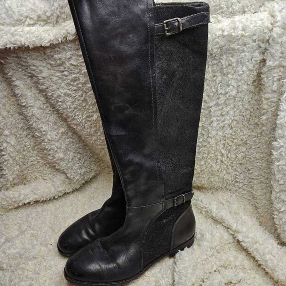 UGG Danae Tall Black Leather Buckle Riding Boots … - image 4