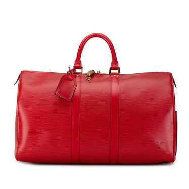 Louis Vuitton Keepall leather travel bag