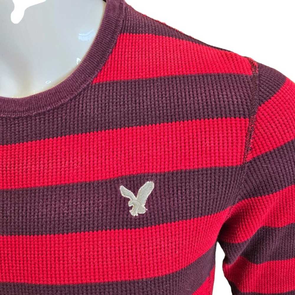 American Eagle vintage fit red and maroon striped… - image 3