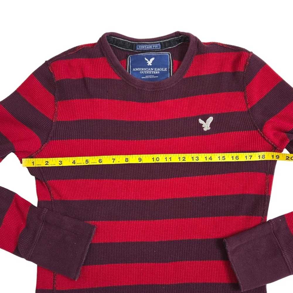 American Eagle vintage fit red and maroon striped… - image 7