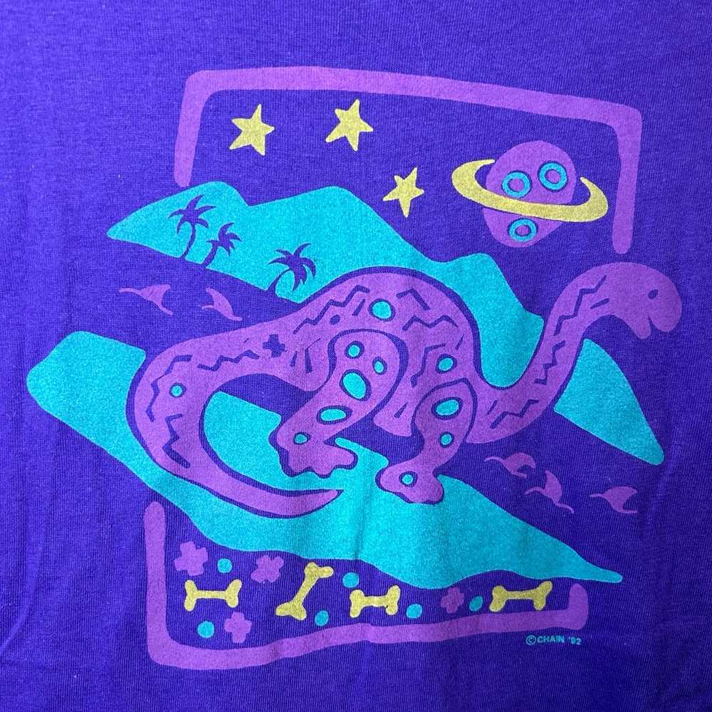 Vintage Hanes 1992 Dinosaur T Shirt Chain 1992 Pu… - image 3