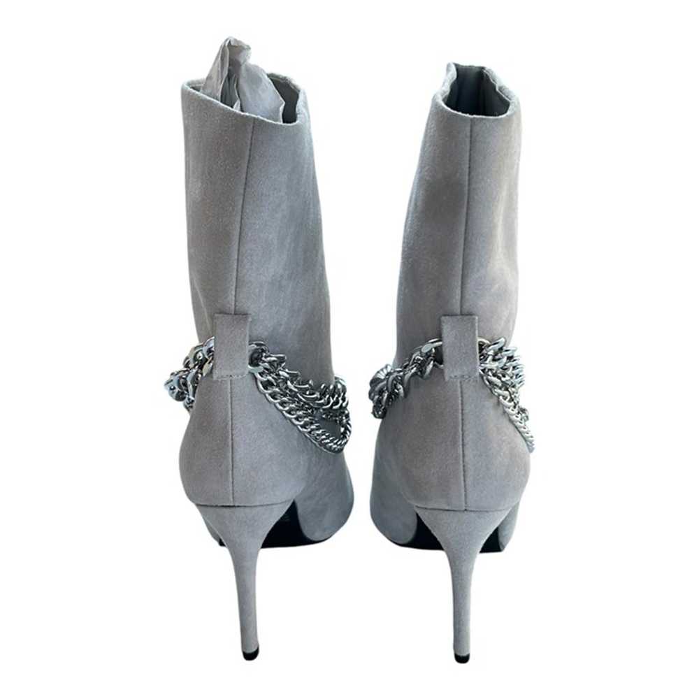 Venus Faux Suede High Heel Chain Booties in Light… - image 9