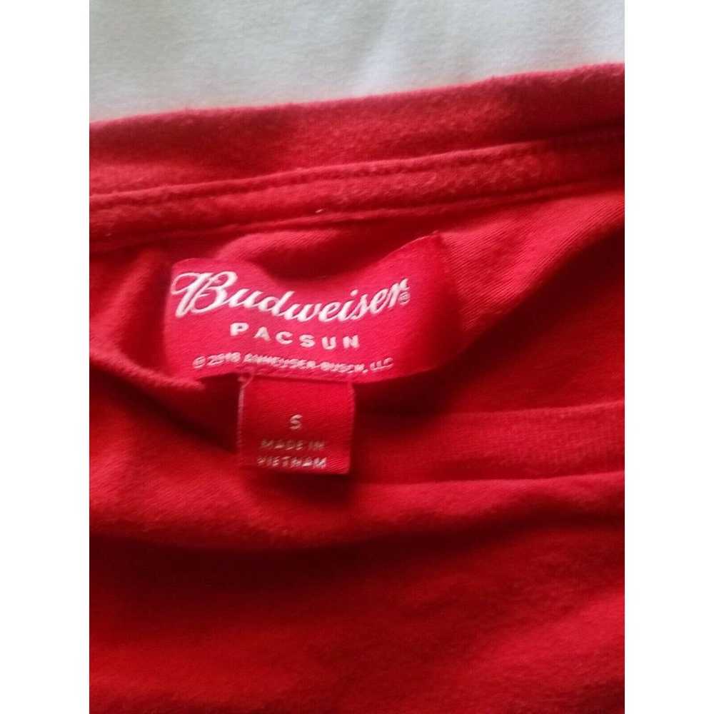 Pacsun Budweiser Vintage Washed Graphic Red Tee T… - image 3