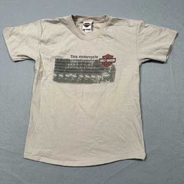 Harley Davidson Shirt Mens Small Beige Graphic Do… - image 1