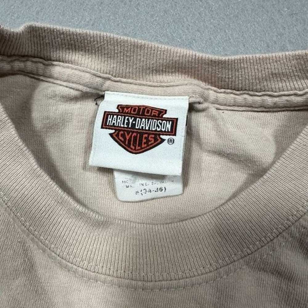 Harley Davidson Shirt Mens Small Beige Graphic Do… - image 3