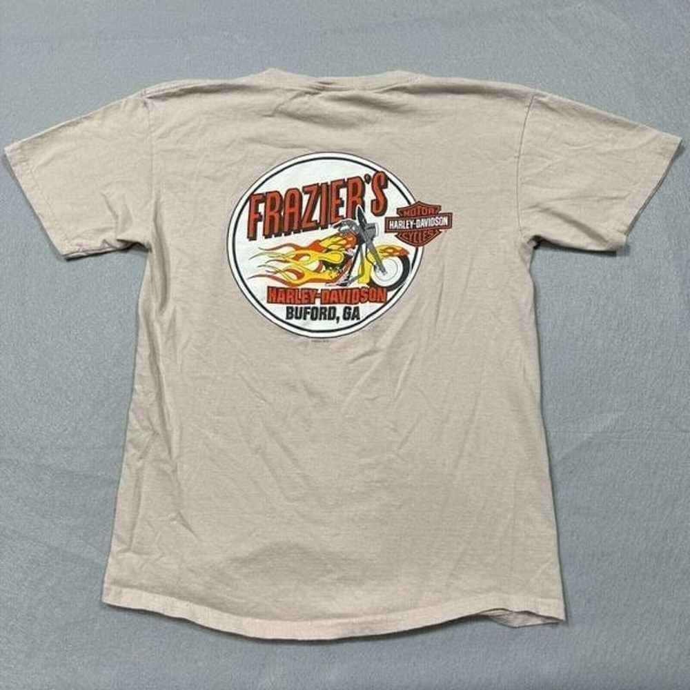 Harley Davidson Shirt Mens Small Beige Graphic Do… - image 8