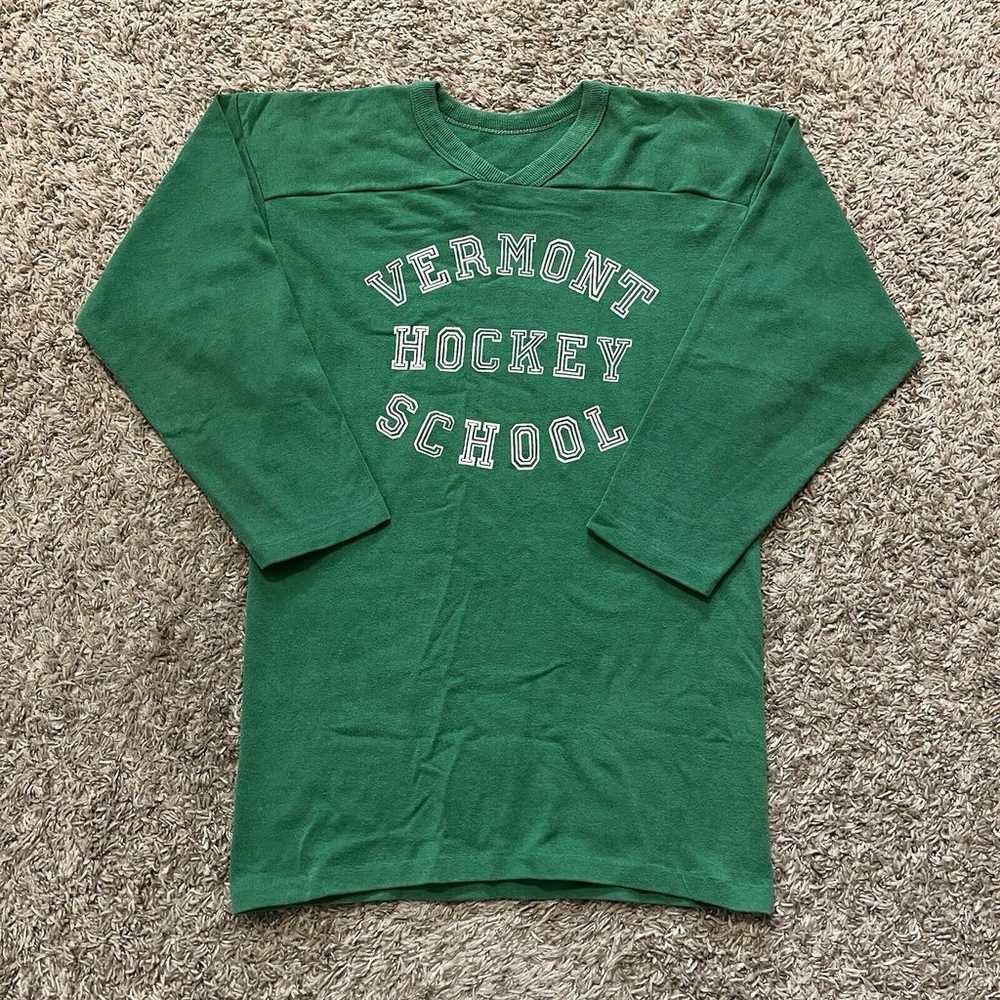 Vintage 60s 60s Vermont Hockey School Long Sleeve… - image 2