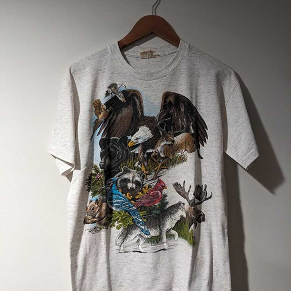 Vintage 1992 Animals Raccoon Bird Bear Animal Nat… - image 1