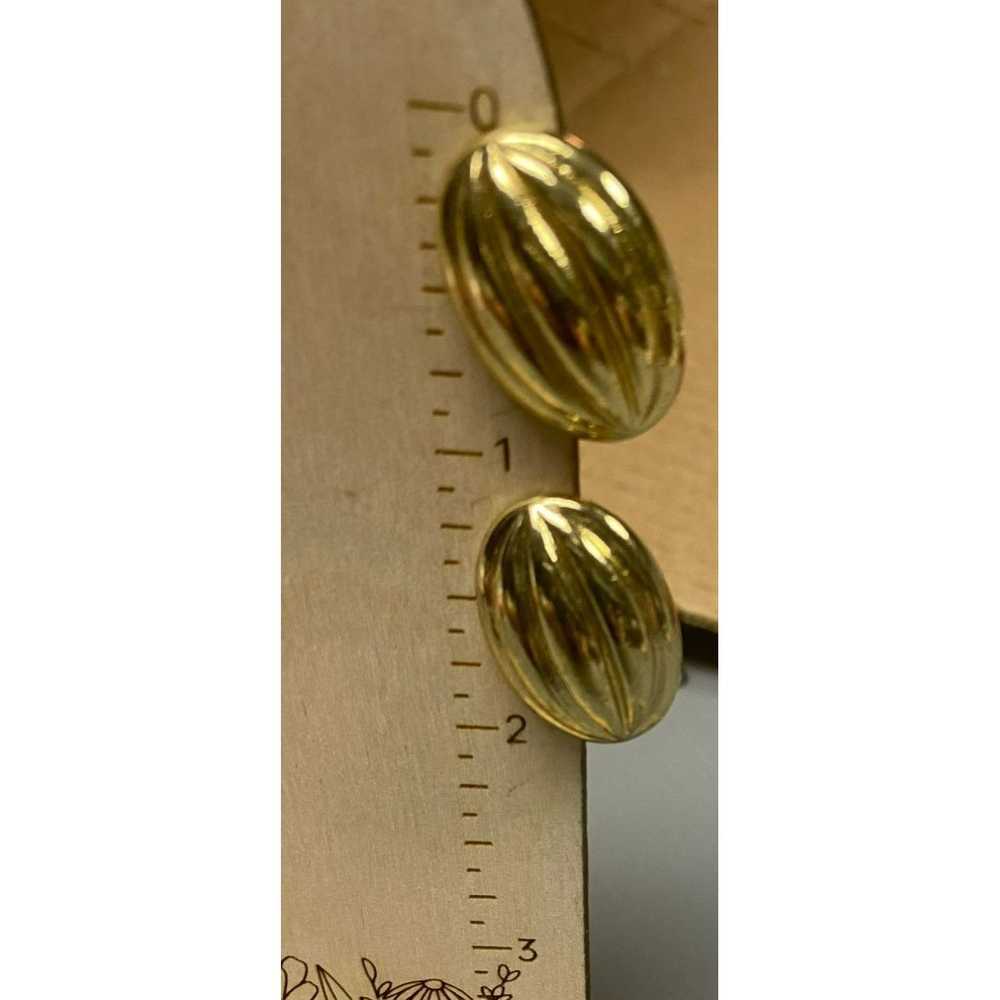 Other Vintage Gold-Tone Oval Dome Clip-On Earrings - image 2