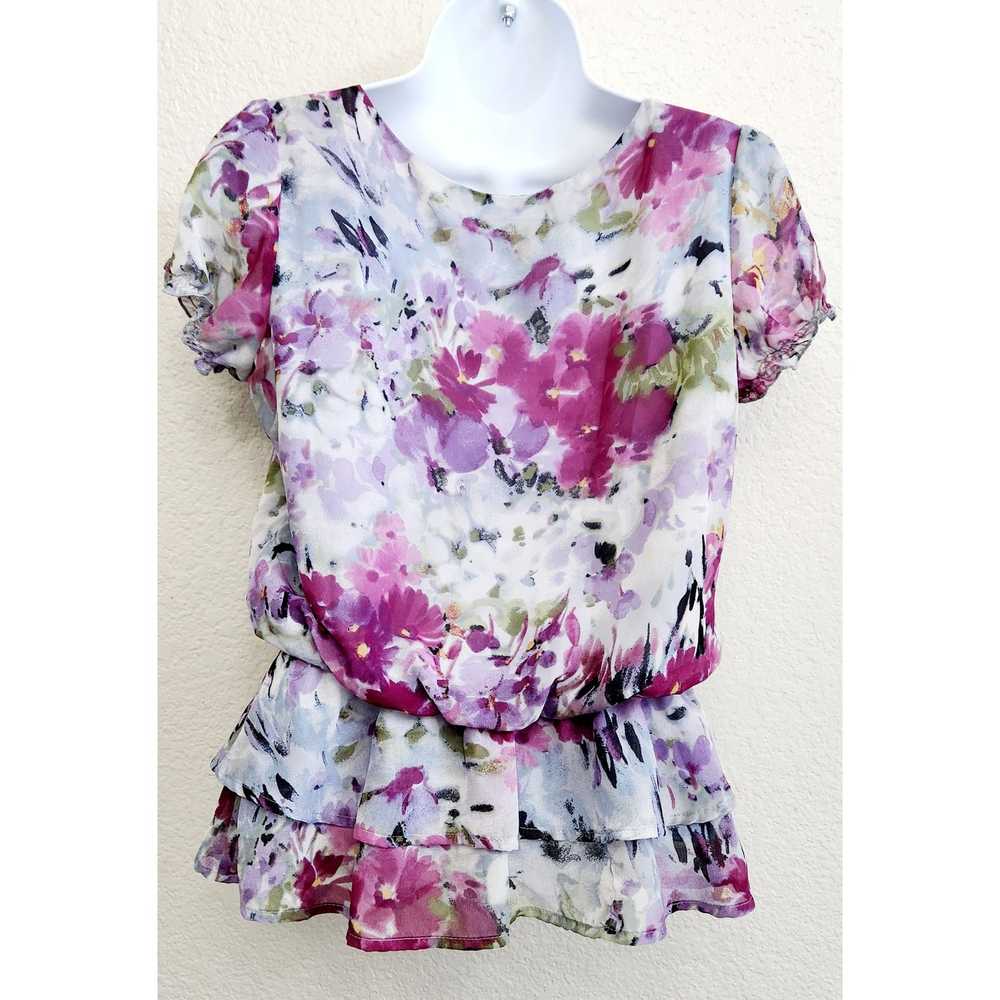 Other Sunny Leigh Purple Multicolor Floral Print … - image 4