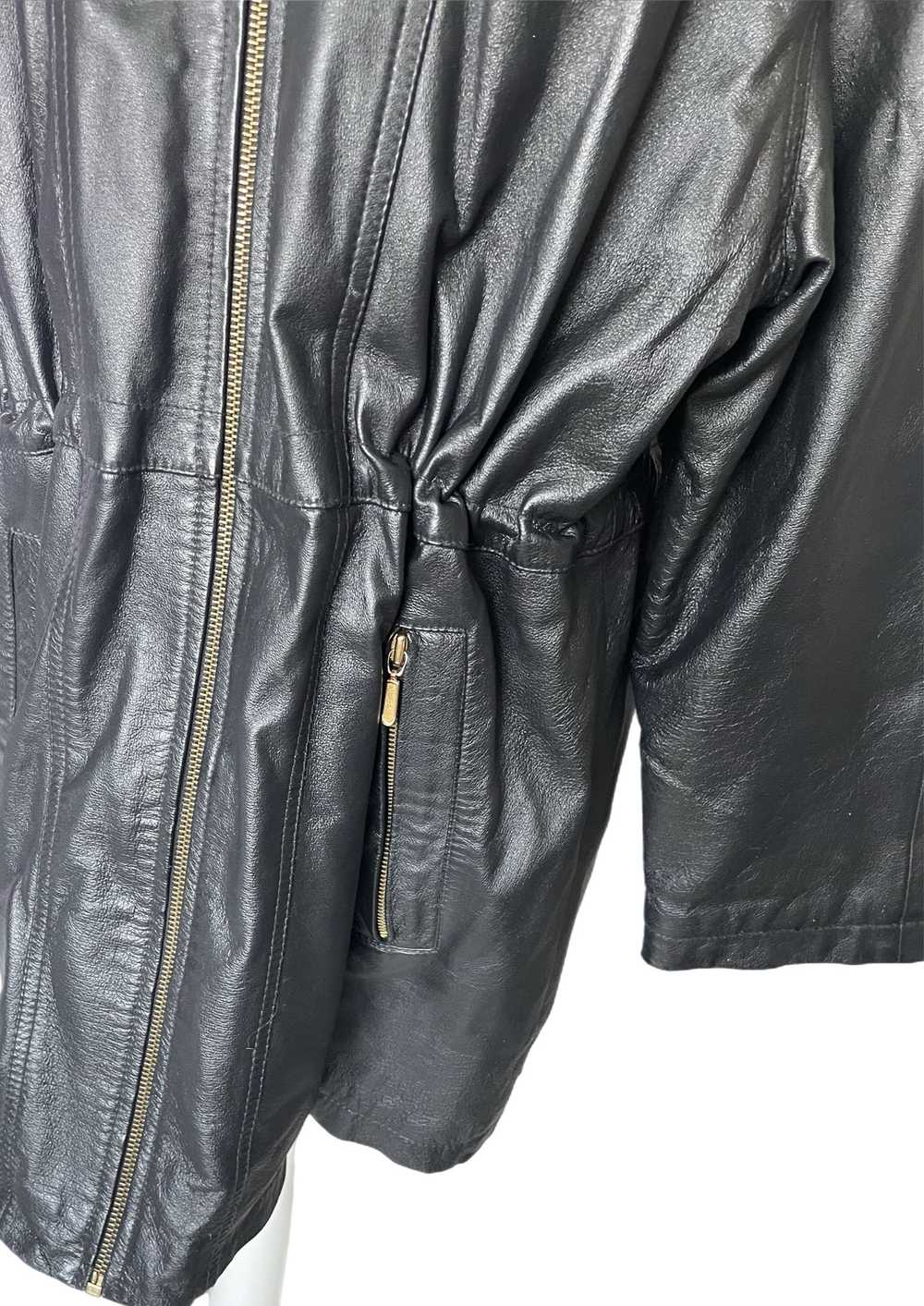 Other Women's Leather Jacket Avitano M Vintage Bl… - image 6