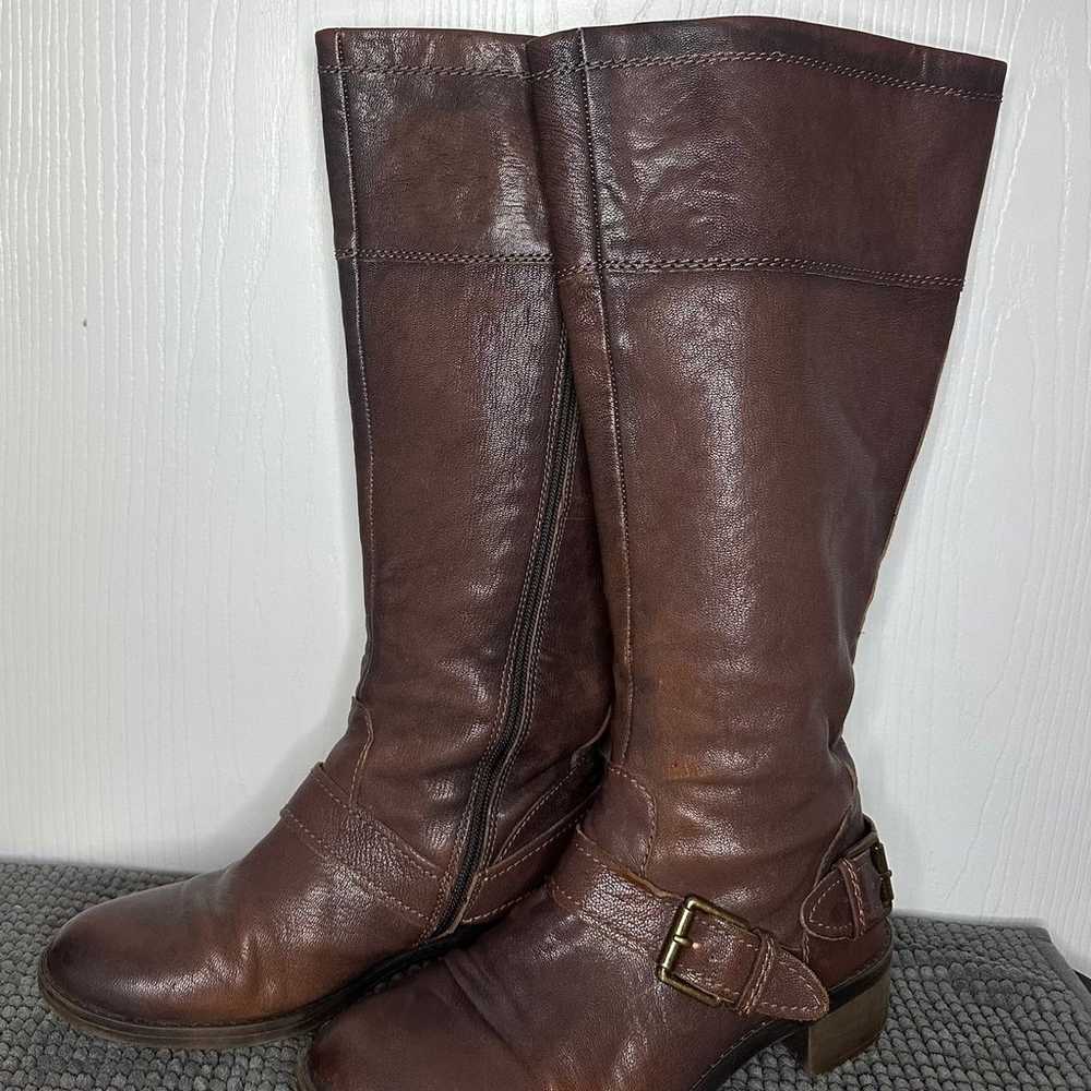 Naturalizer brown leather riding boots, wide shaf… - image 2