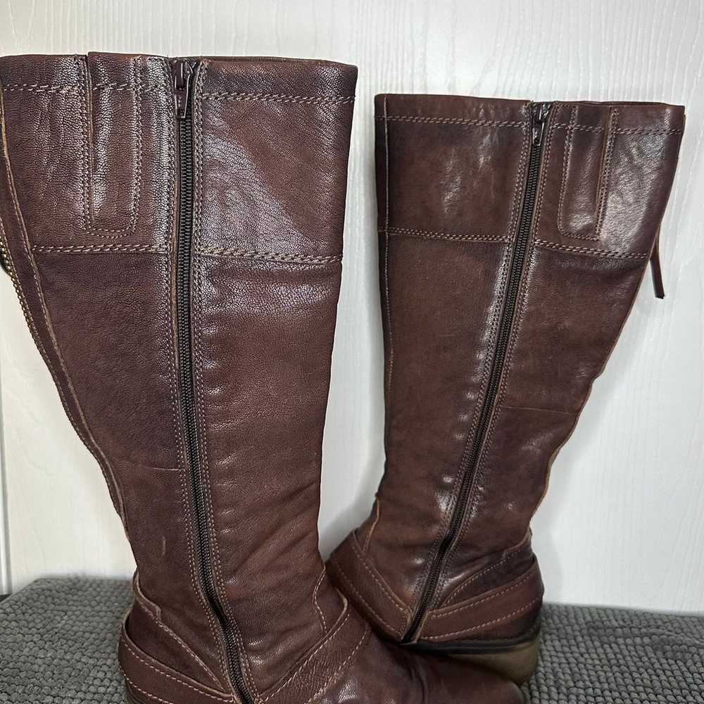 Naturalizer brown leather riding boots, wide shaf… - image 4