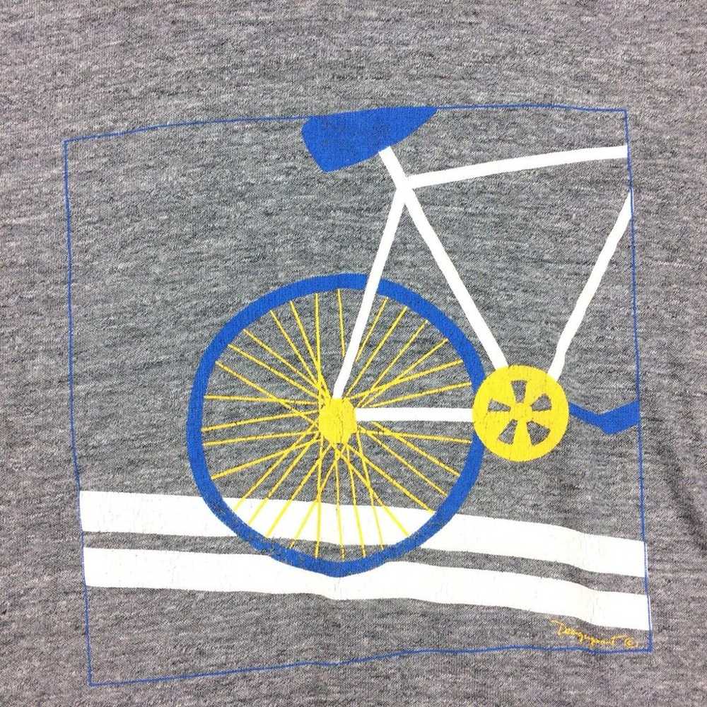 Vintage 70s 80s Fixie Bicycle TShirt Rayon Tri-Bl… - image 4