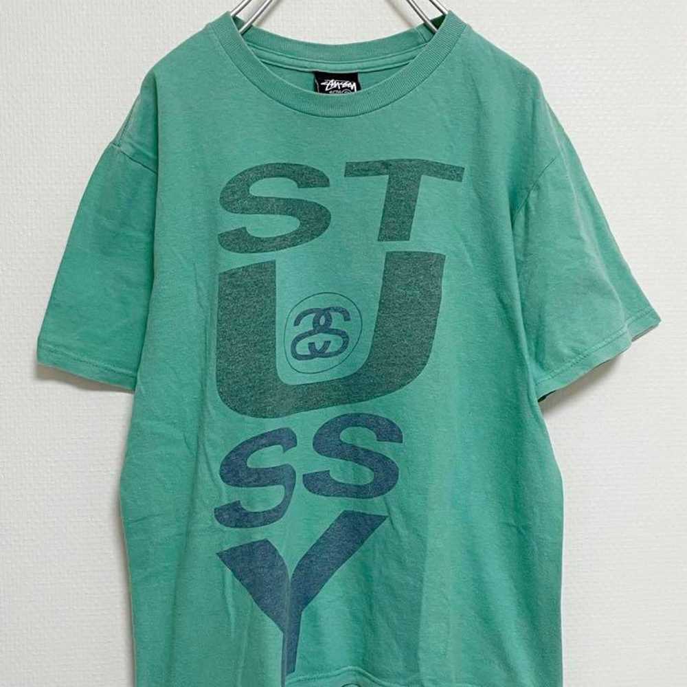 Rare Old Stussy Faded Big Logo Print T-Shirt S - image 1