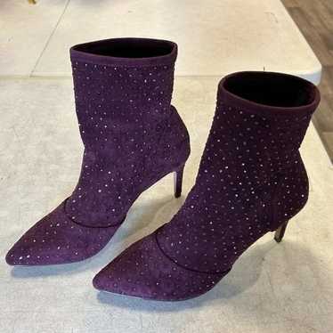 Charles David Velvet Sparkly Sock Ankle Booties