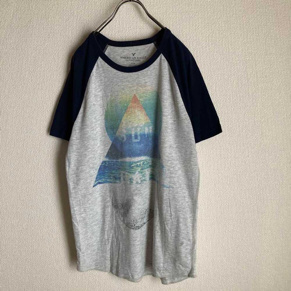 American Eagle raglan T-shirt cut and sew with py… - image 2