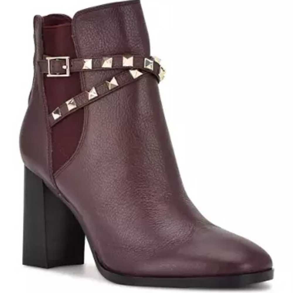 Nine West Donda Bootie in Dark Red Leather - worn… - image 7