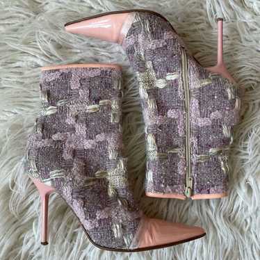 Casadei Purple Tweed Pink Patent Leather Pointed C