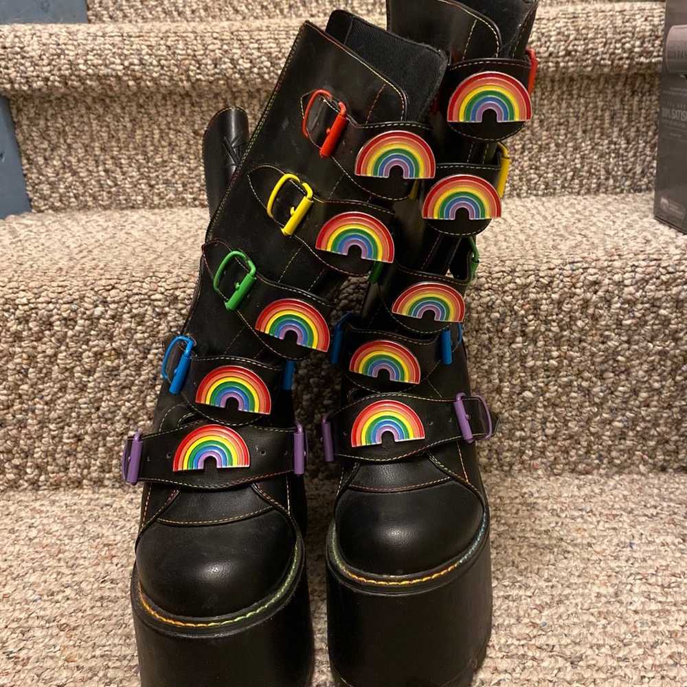 YRU rainbow platform boots - image 1