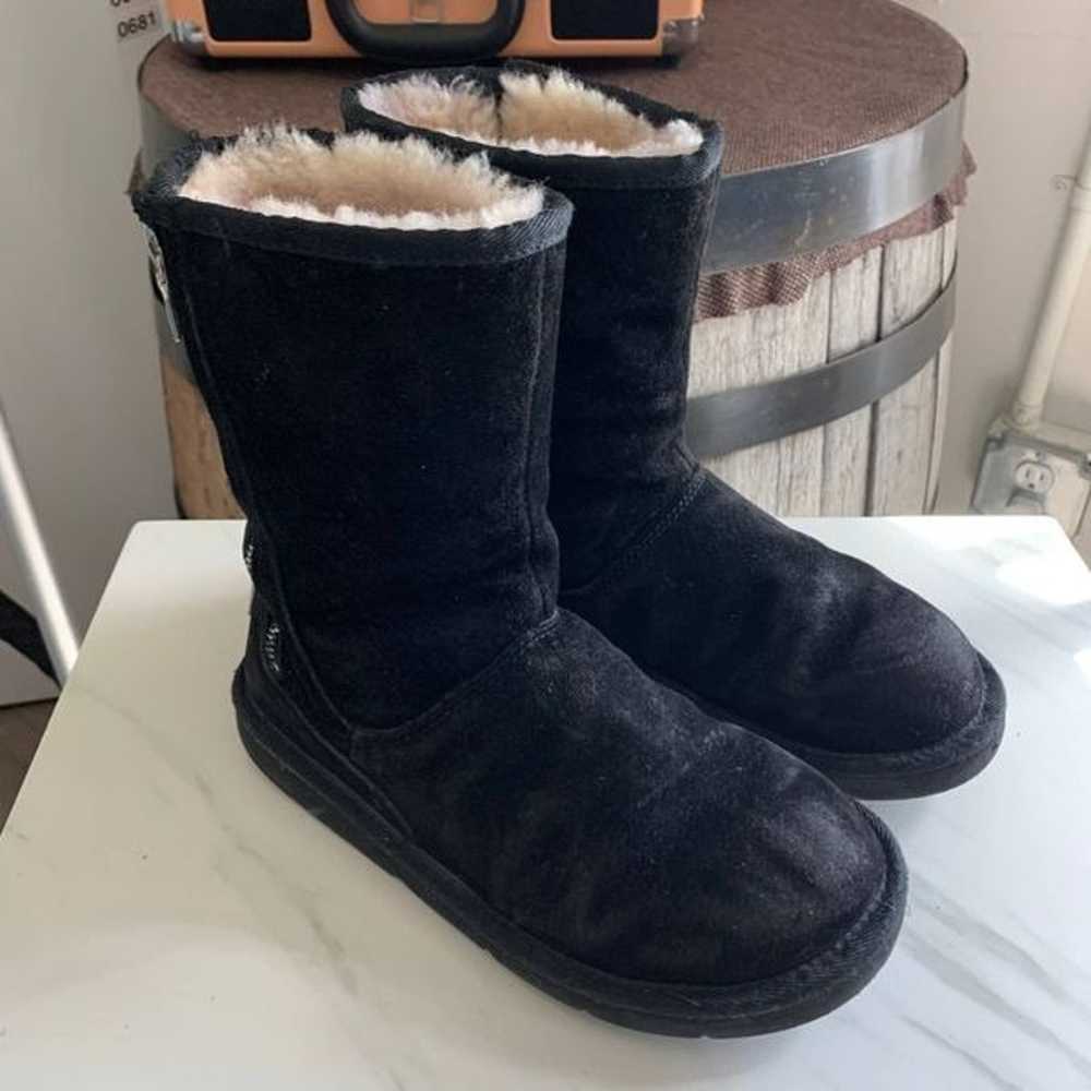 UGG mayfaire black side zipper metal logo sheepsk… - image 3