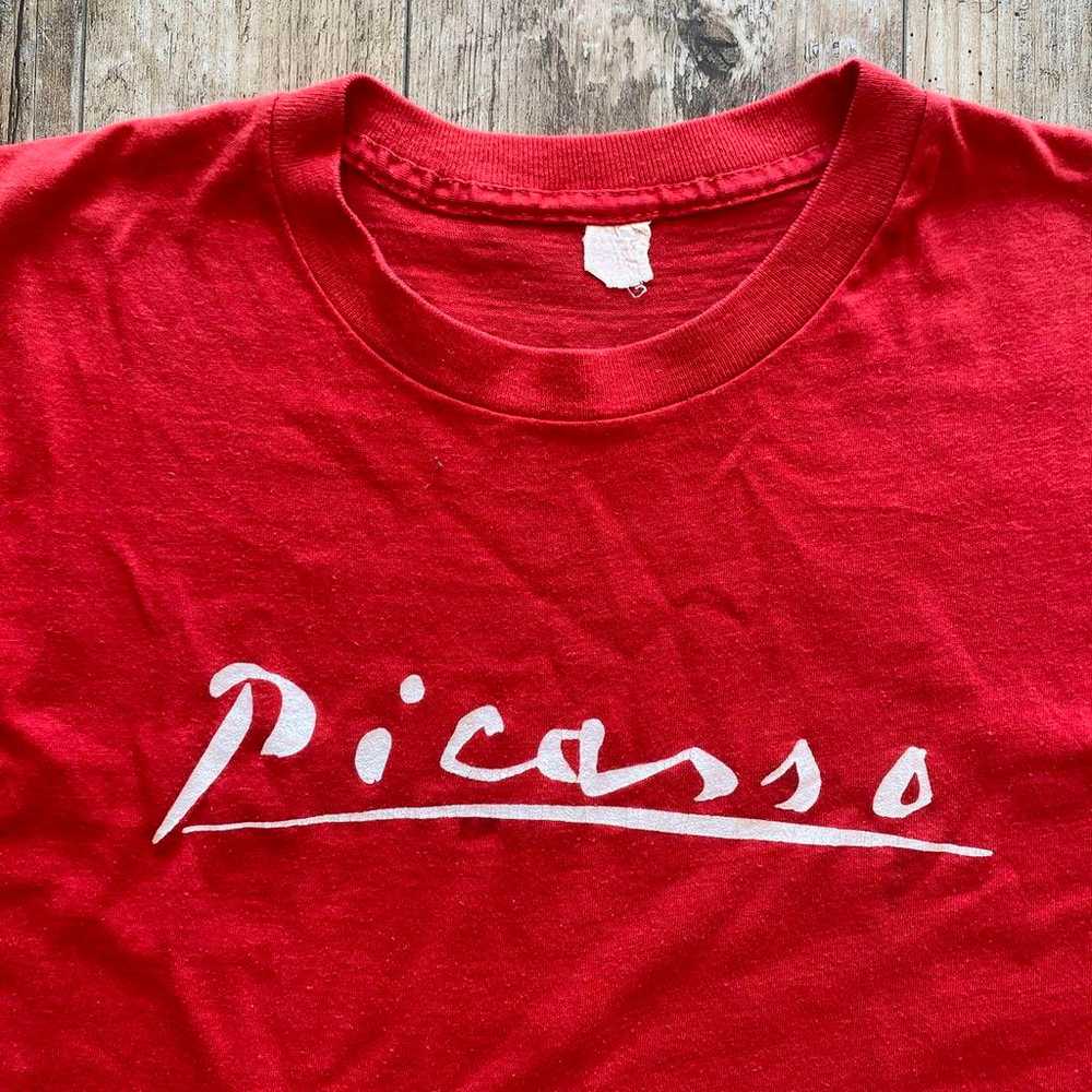 80s Double-Sided Print Picasso Artist Art T-Shirt - image 3