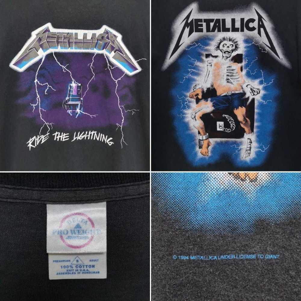 S 90s METALLICA METALLICA T-shirt VINTAGE Black M… - image 3