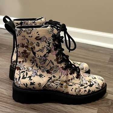 Sanctuary Leather Lace Up Floral Boots