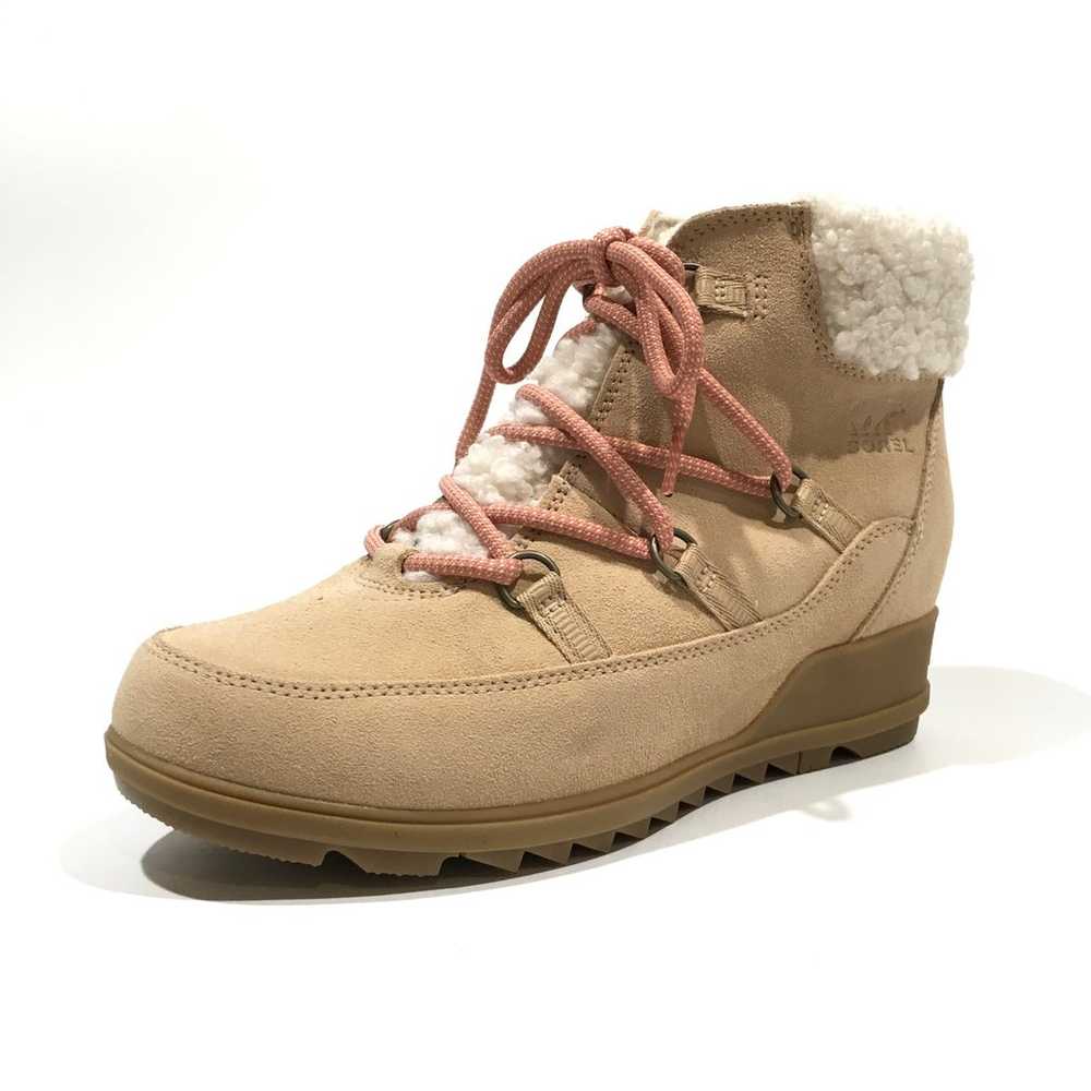 SOREL EVIE COZY LACE WATERPROOF HIKING BOOTS -TAN… - image 1