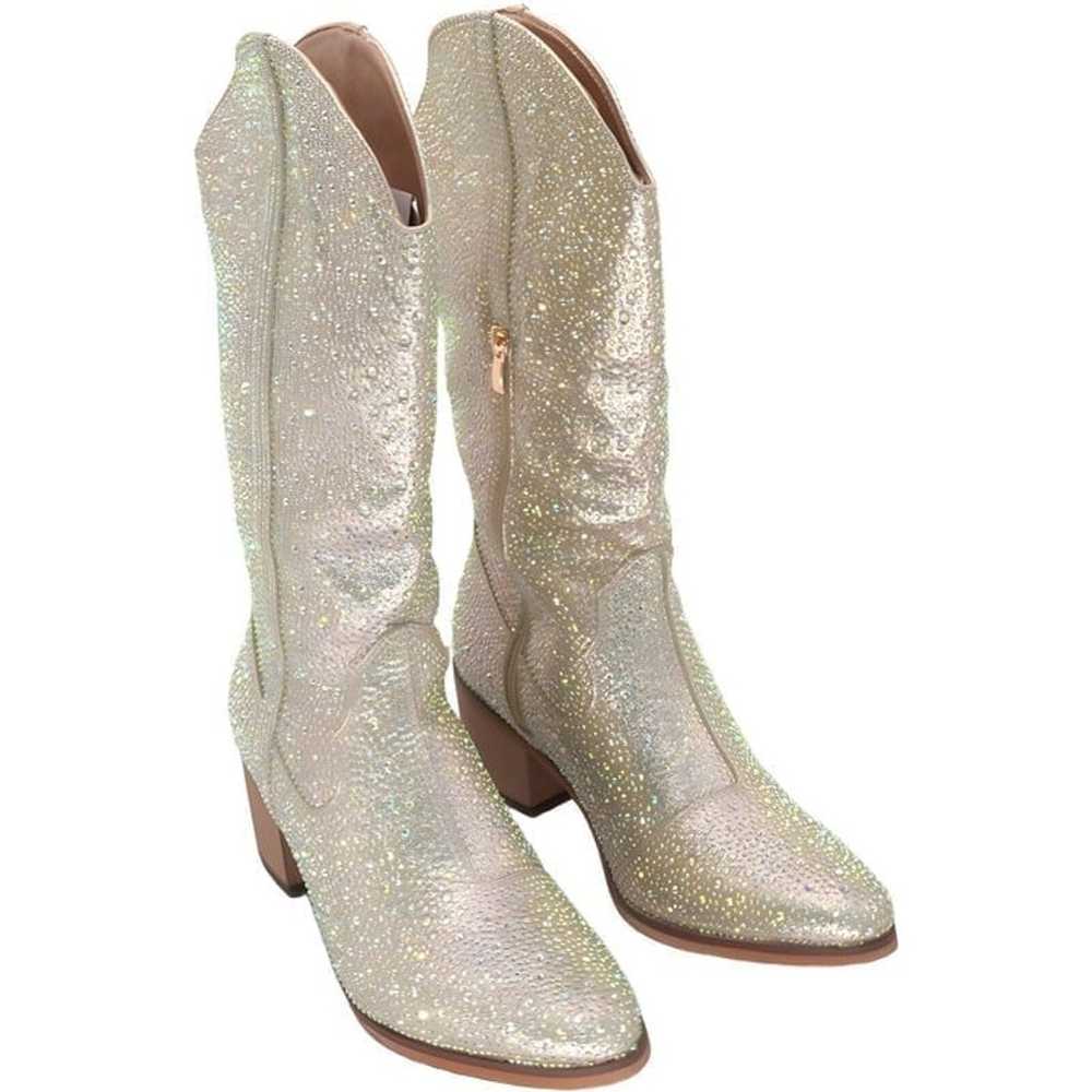 IUV Women Rhinestone Cowboy Boots Sparkly Western… - image 1