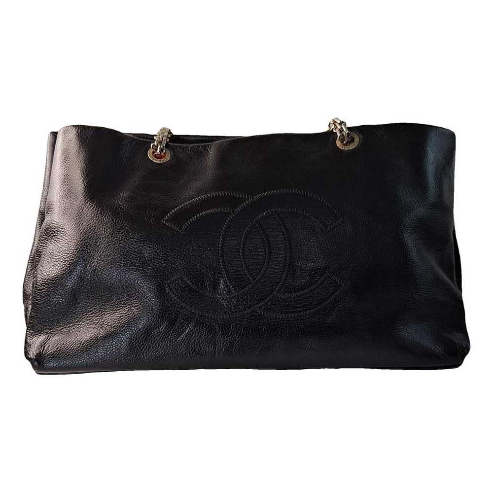 Chanel Vintage Cc Chain leather tote - image 1