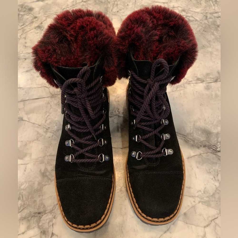 Women’s Sam Edelman Bowen Black Suede Faux Fur Bo… - image 2