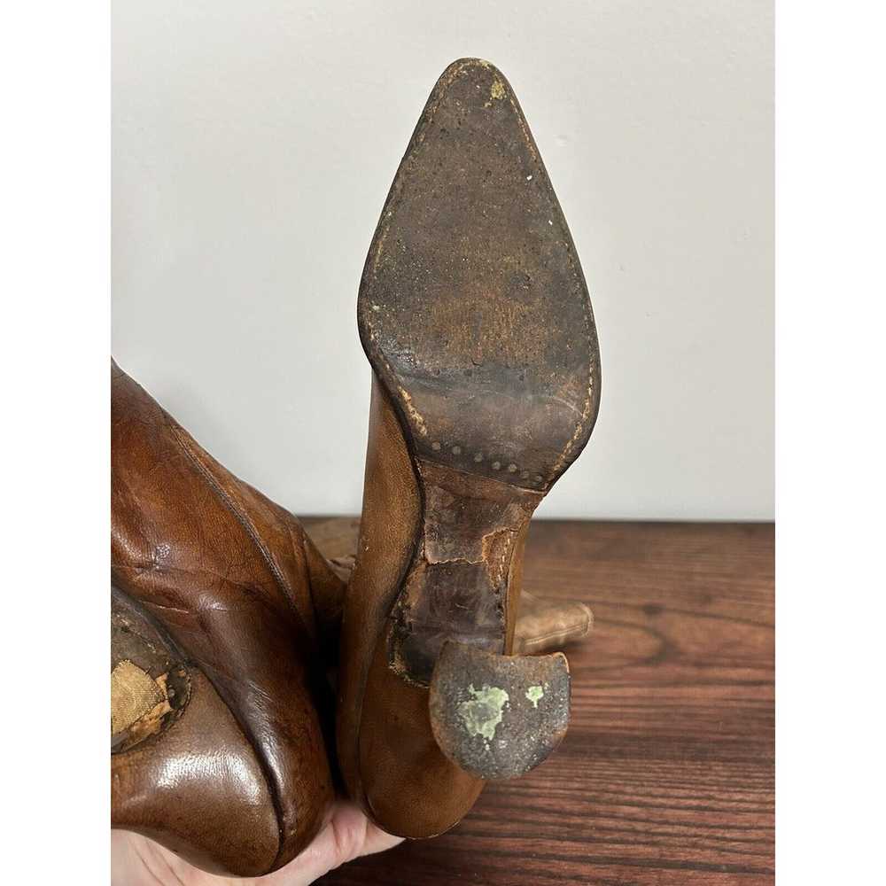 Antique Utz And Dunn brown leather ladies anklet/… - image 10