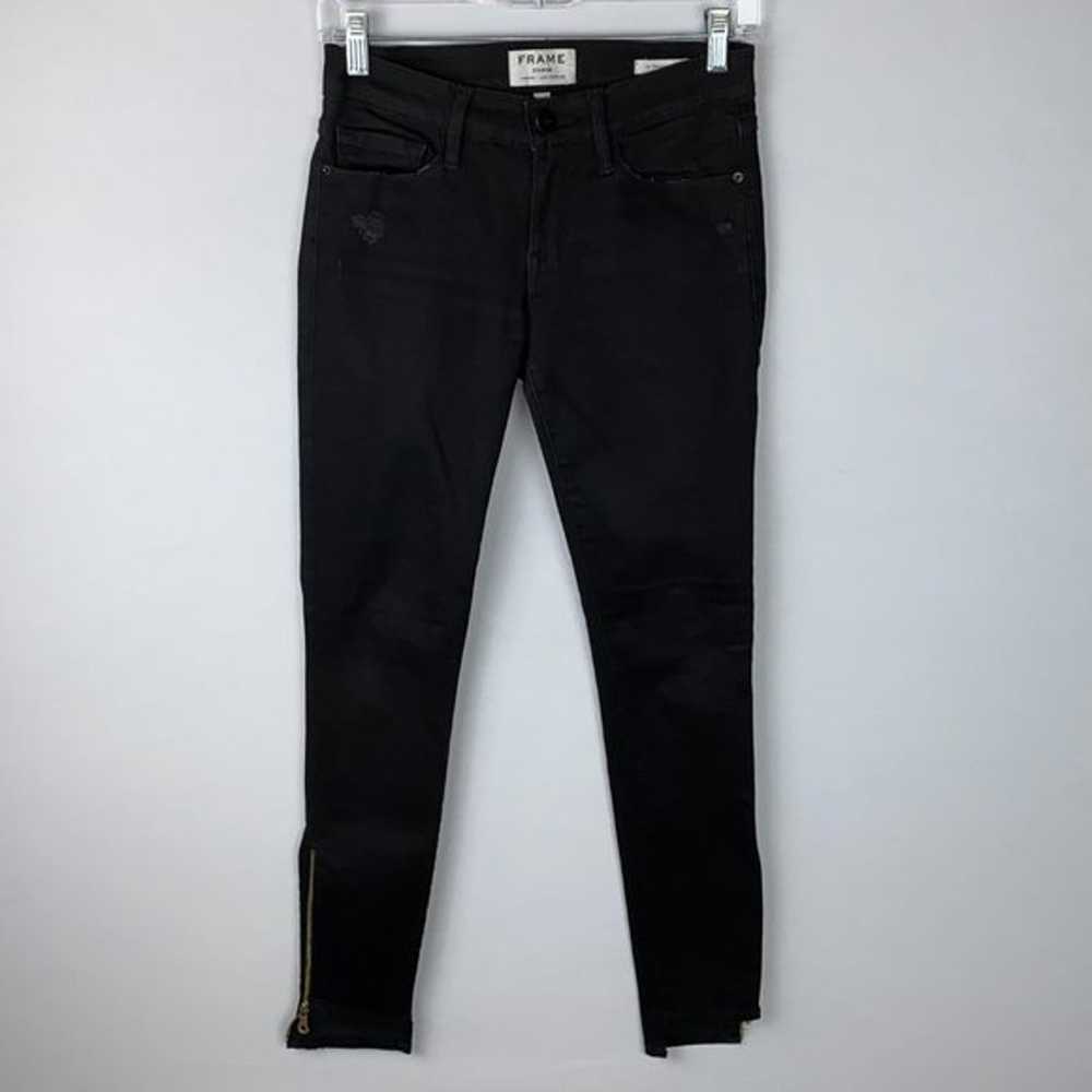 Frame Le Skinny de Jeanne Graphite Ankle Zip Jeans - image 5