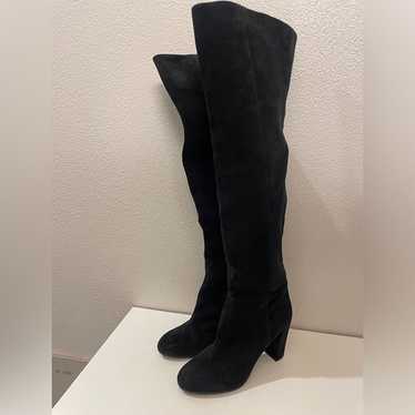 Nine West Women’s Long Suede Black Boots Size 9.5 - image 1