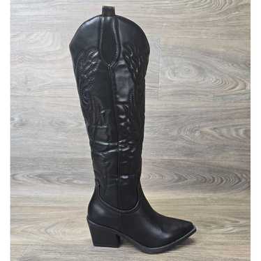 Dolls Kill Maverick Cowboy Boots Womens 6 Black Kn