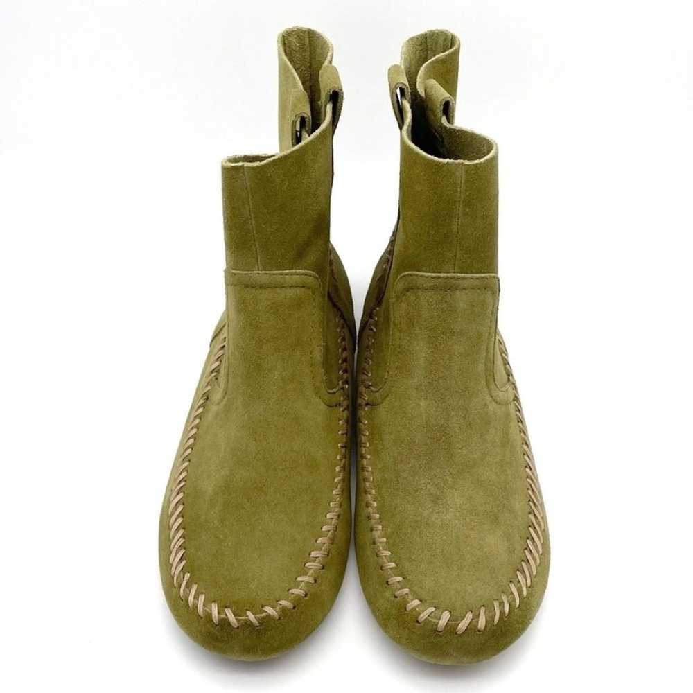 NEW Anthropologie Latigo Olive Green Suede Moccas… - image 4