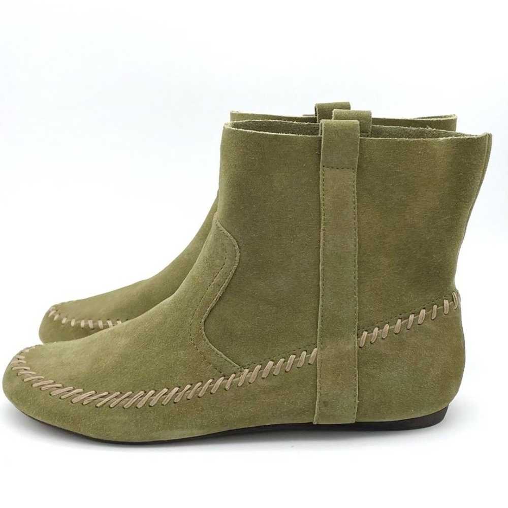 NEW Anthropologie Latigo Olive Green Suede Moccas… - image 5