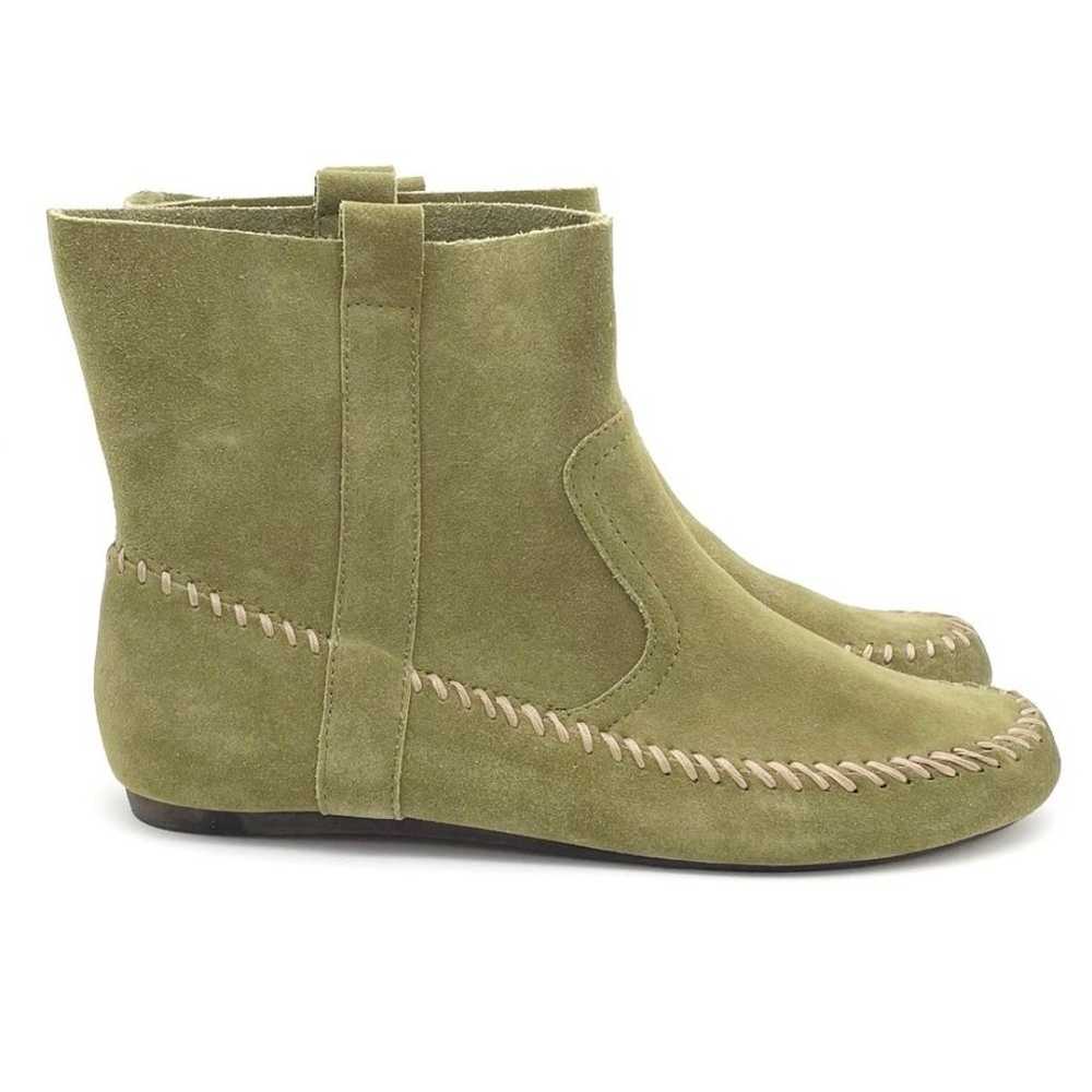 NEW Anthropologie Latigo Olive Green Suede Moccas… - image 8