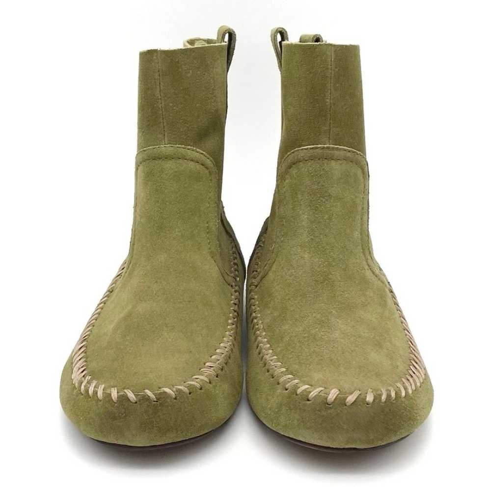 NEW Anthropologie Latigo Olive Green Suede Moccas… - image 9