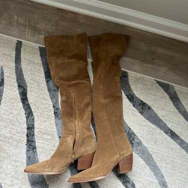 Tan Suede Over The Knee Boots