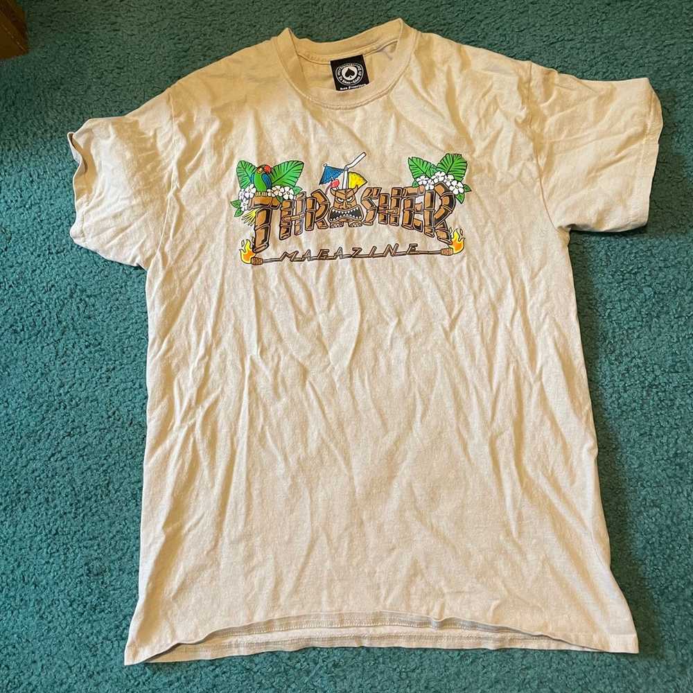 Thrasher Cream/Tan T-shirt Men Size Medium - image 1