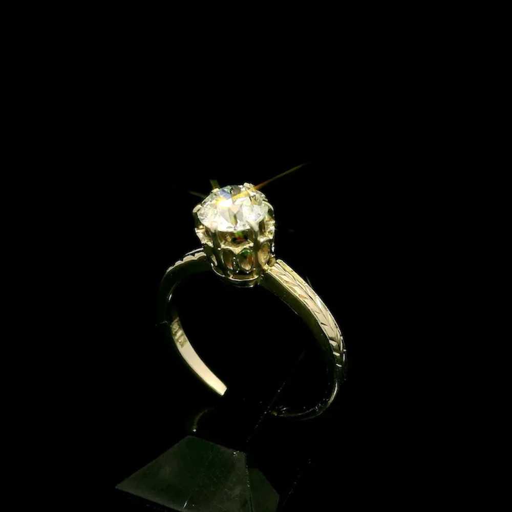 Antique Art Deco 14k White Gold 0.72ct Old Europe… - image 11