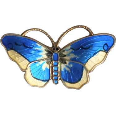 Opro sterling enamel Norway butterfly pin