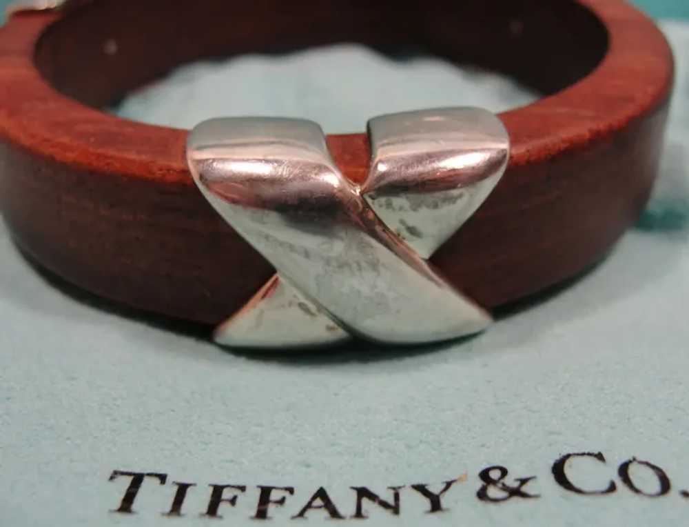 Rare Wood Sterling Tiffany Co Bangle Bracelet - image 4