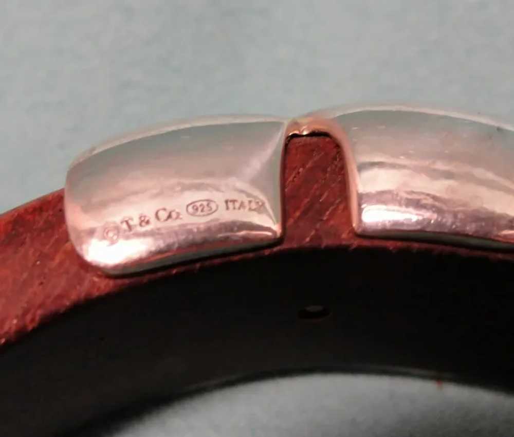 Rare Wood Sterling Tiffany Co Bangle Bracelet - image 5