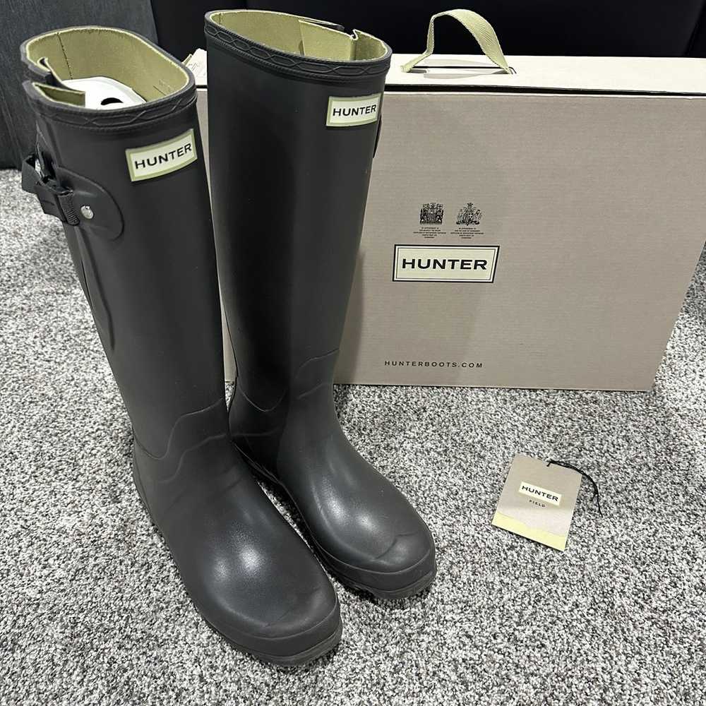 Womens HUNTER Classic Rain Boots Gray Slate Size … - image 1