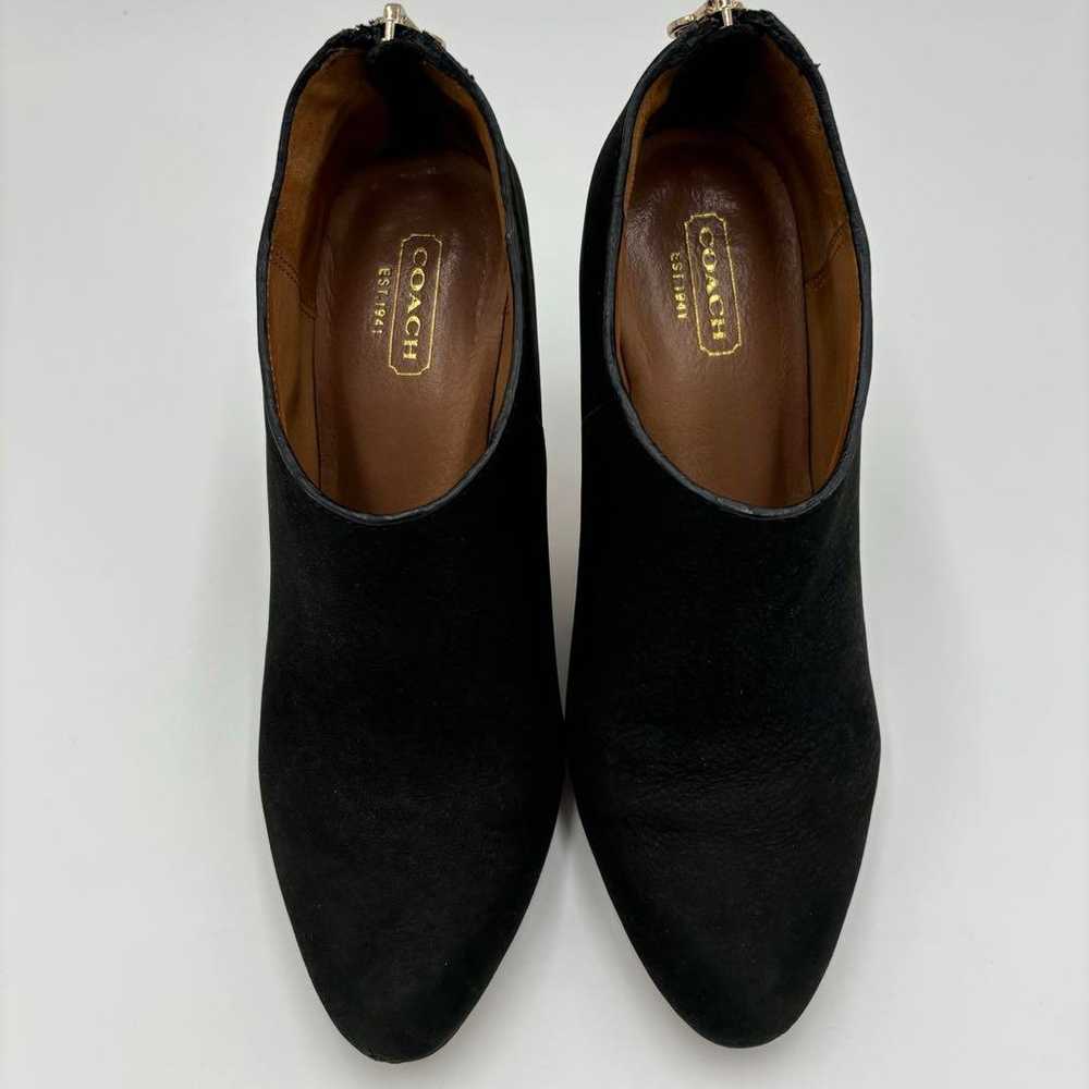 COACH Suede Bootie Short Boots 23.5cm Black - image 2