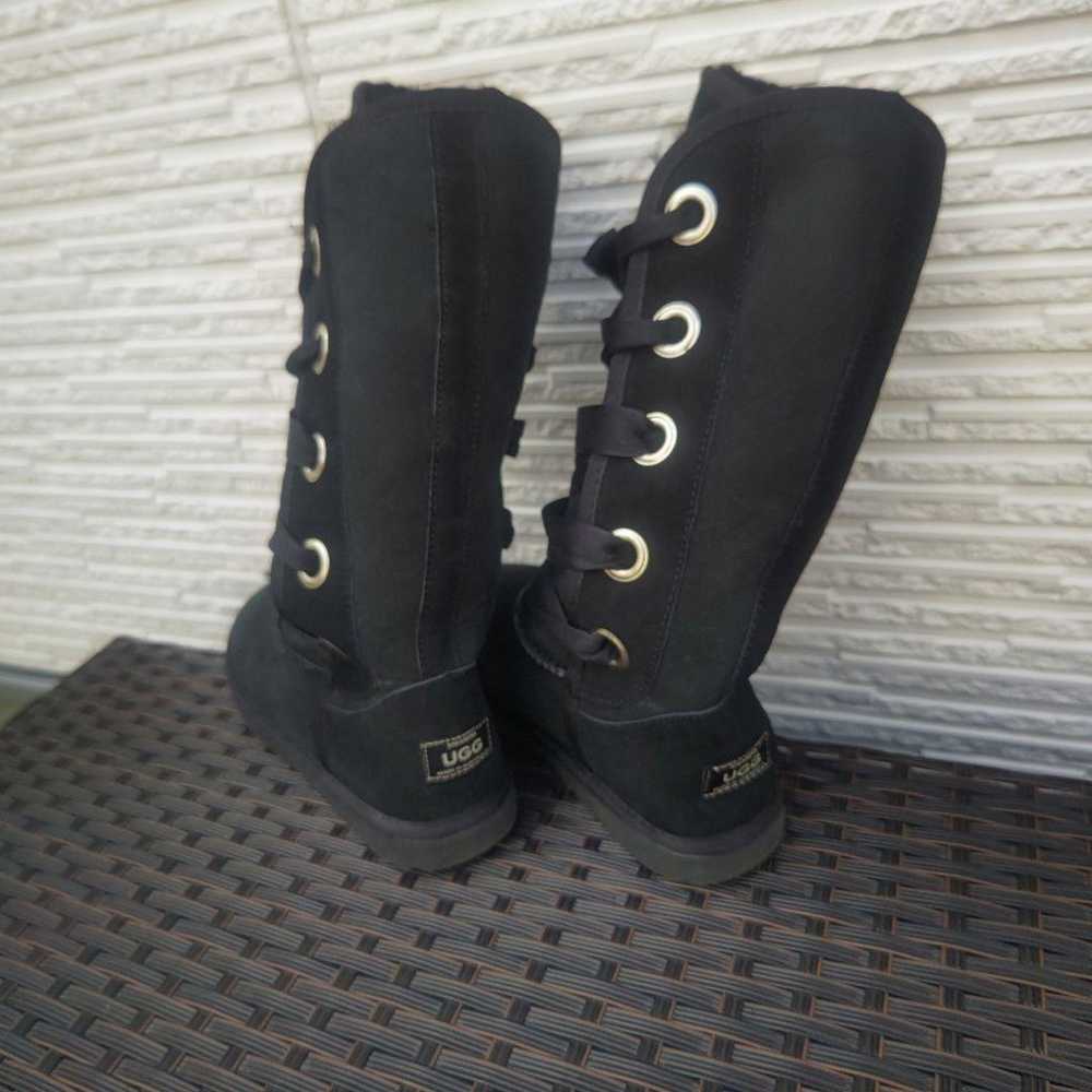 UGG Long Boots Black Ribbon Size 9 - image 2